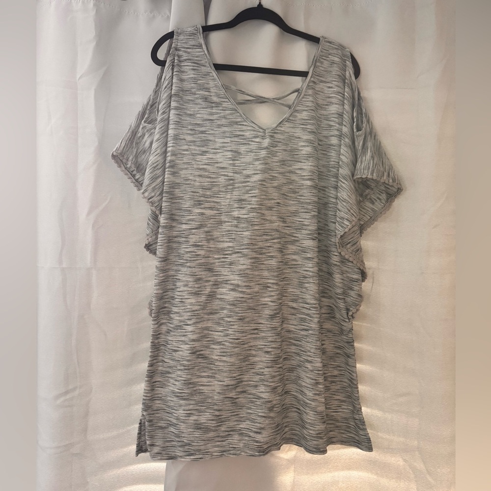 DOTTI Short Sleeve Simple Grey Swimsuit Cover-Up